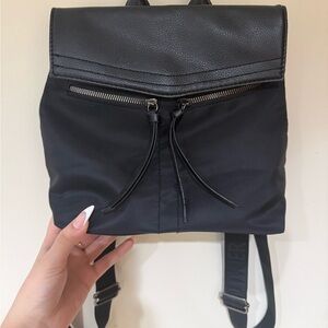 Black Leather and Nylon Botkier Backpack